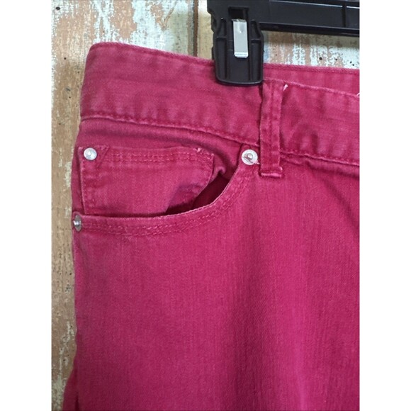 Express Jeans Womens Size 10 Raspberry/ Hot Pink Low Rise Straight Jeans - Picture 3 of 5